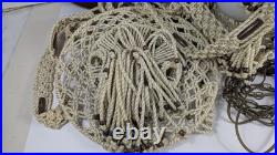 Vintage Macrame Retro Swag Lamp 80 Long With Bottom 19 Diameter Wooden Table