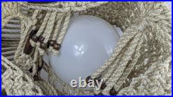 Vintage Macrame Retro Swag Lamp 80 Long With Bottom 19 Diameter Wooden Table