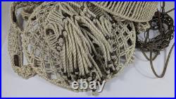 Vintage Macrame Retro Swag Lamp 80 Long With Bottom 19 Diameter Wooden Table