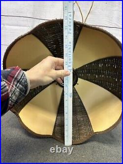 Vintage Mcm White Buffalo Native American Leather Hanging Lamp Light With Chain