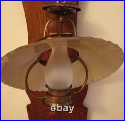 Vintage Metal Hanging Lamp Scalloped Shade 18