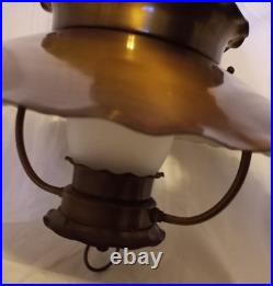 Vintage Metal Hanging Lamp Scalloped Shade 18