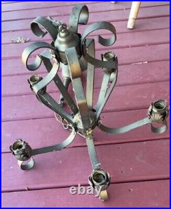 Vintage Metal Hanging Light, Chandelier Ceiling Fixture, Antique