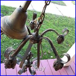 Vintage Metal Hanging Light, Chandelier Ceiling Fixture, Antique