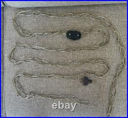 Vintage Metal Mid Century Amber 6 Panel Hanging Swag Pendant Light 12 Ft Chain