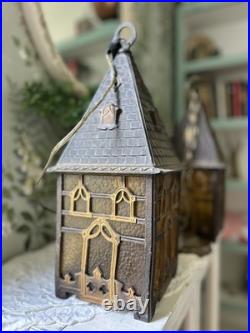 Vintage Mid Century 1960's-70 Goth Amber House Tudor Hanging Swag Lamp/Lights 2