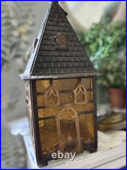 Vintage Mid Century 1960's-70 Goth Amber House Tudor Hanging Swag Lamp/Lights 2