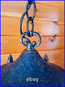 Vintage Mid Century 1960's-70's Gothic Medieval Tudor Hanging Swag Lamp/Light