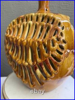 Vintage Mid Century 60s Drip Glaze Swag Lamp Light Mcm