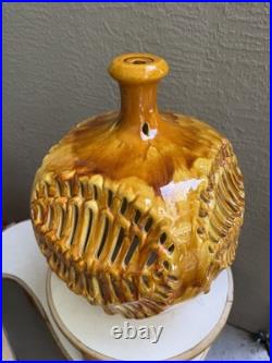 Vintage Mid Century 60s Drip Glaze Swag Lamp Light Mcm