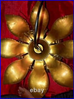 Vintage Mid Century Brass Lotus Hanging Lamp By World Market Feldman Lighting