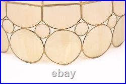 Vintage Mid Century Capiz Shell Hanging Light Lamp Chandelier MCM