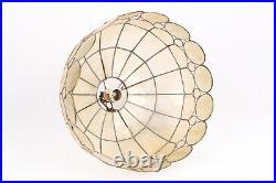 Vintage Mid Century Capiz Shell Hanging Light Lamp Chandelier MCM