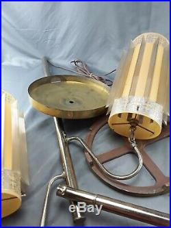 Vintage Mid Century Floor Lamp W Hanging Swag Lamps 3 way Lighting Gold