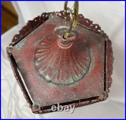 Vintage Mid Century GIM #3045 Painted Metal 5 Panel Lantern Pendent Lamp Light