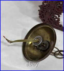 Vintage Mid Century GIM #3045 Painted Metal 5 Panel Lantern Pendent Lamp Light