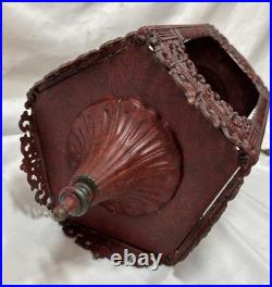 Vintage Mid Century GIM #3045 Painted Metal 5 Panel Lantern Pendent Lamp Light Vintage Mid Century GIM #3045 Painted Metal 5 Panel Lantern Pendent Lamp Light