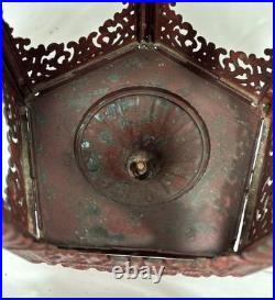 Vintage Mid Century GIM #3045 Painted Metal 5 Panel Lantern Pendent Lamp Light