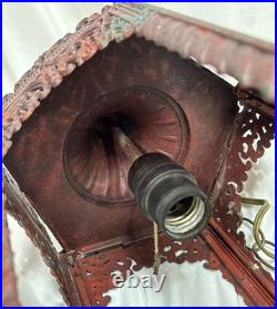 Vintage Mid Century GIM #3045 Painted Metal 5 Panel Lantern Pendent Lamp Light