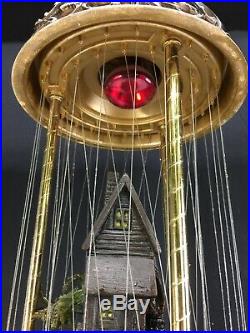 Vintage Mid Century Grist Waterwheel Hanging Swag Motion Rain Waterfall Lamp