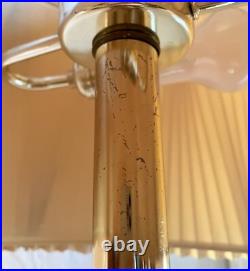 Vintage Mid Century Hanging Brass Swag Lamp Ceiling Reading Light with Shade