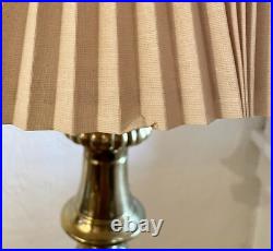 Vintage Mid Century Hanging Brass Swag Lamp Ceiling Reading Light with Shade