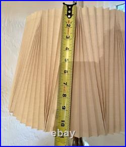 Vintage Mid Century Hanging Brass Swag Lamp Ceiling Reading Light with Shade