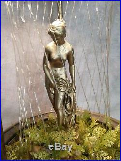 Vintage Mid-Century Hanging Mineral Oil Rain Lamp Bathing Nude Woman Goddess