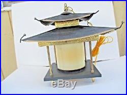 Vintage Mid Century Hanging Oriental Asian Pagoda Lamp 6639