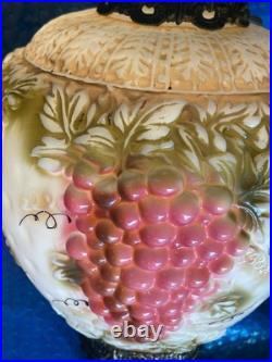 Vintage Mid Century Hanging SWAG LAMP Glass Falkenstein Vineyard Grapes Works