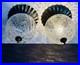 Vintage Mid Century Hollywood Regency Crackle Glass Ceiling Light Set Pair Vtg