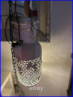 Vintage Mid-Century Hollywood Regency Hanging Swag Ceramic Lamp/Lights Italy
