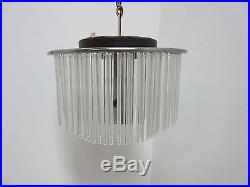 Vintage Mid Century Lightolier Swizzle Sticks Hanging Light Chandelier Lamp