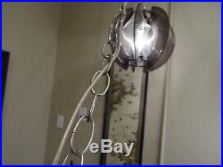 Vintage Mid Century Lucite String Wires Hanging Ceiling Swag Lamp Light Retro