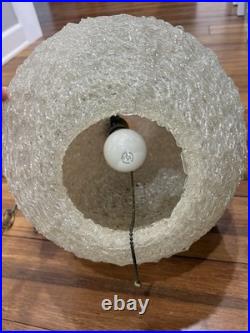 Vintage Mid Century Modern 12 White Spaghetti Swag Light Hanging Lamp WORKS