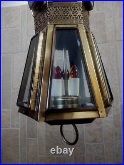 Vintage Mid-Century Modern 2 Tier 6 Candle Hanging Swag Lamp