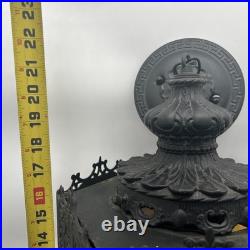 Vintage Mid Century Modern Amber Glass Hanging Swag Lamp MCM Gothic