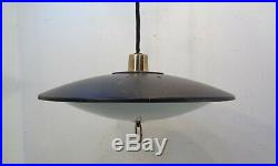 Vintage Mid Century Modern Atomic UFO Flying Saucer Hanging Lamp Light Space Age