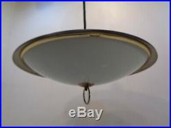 Vintage Mid Century Modern Atomic UFO Flying Saucer Hanging Lamp Light Space Age