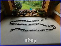 Vintage Mid Century Modern Black Umanoff Swag Lamp Hanging Light 15' Chain