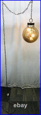 Vintage Mid Century Modern Eames Danish Swag Lamp Pendant Hanging Chain Light