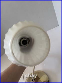 Vintage Mid Century Modern Fluted Teardrop Glass Pendant Hanging Ceiling Light