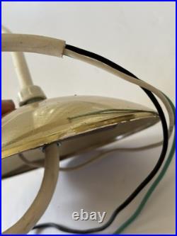 Vintage Mid Century Modern Fluted Teardrop Glass Pendant Hanging Ceiling Light