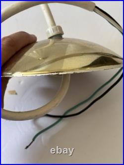 Vintage Mid Century Modern Fluted Teardrop Glass Pendant Hanging Ceiling Light