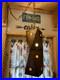 Vintage Mid Century Modern Geometric Copper and Glass Hanging Swag Lamp