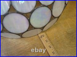 Vintage Mid Century Modern Hanging Glass Swag Lamp Light fixture stained glass