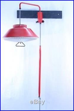 Vintage Mid Century Modern Hanging Lamp Groovy Red Shag