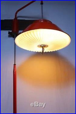 Vintage Mid Century Modern Hanging Lamp Groovy Red Shag
