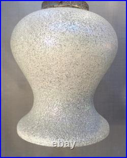 Vintage Mid Century Modern Hollywood Regency Iridescent Glass Hanging Swag Lamp