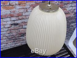Vintage Mid Century Modern Large White Hanging Pendant Bubble Lamp Light